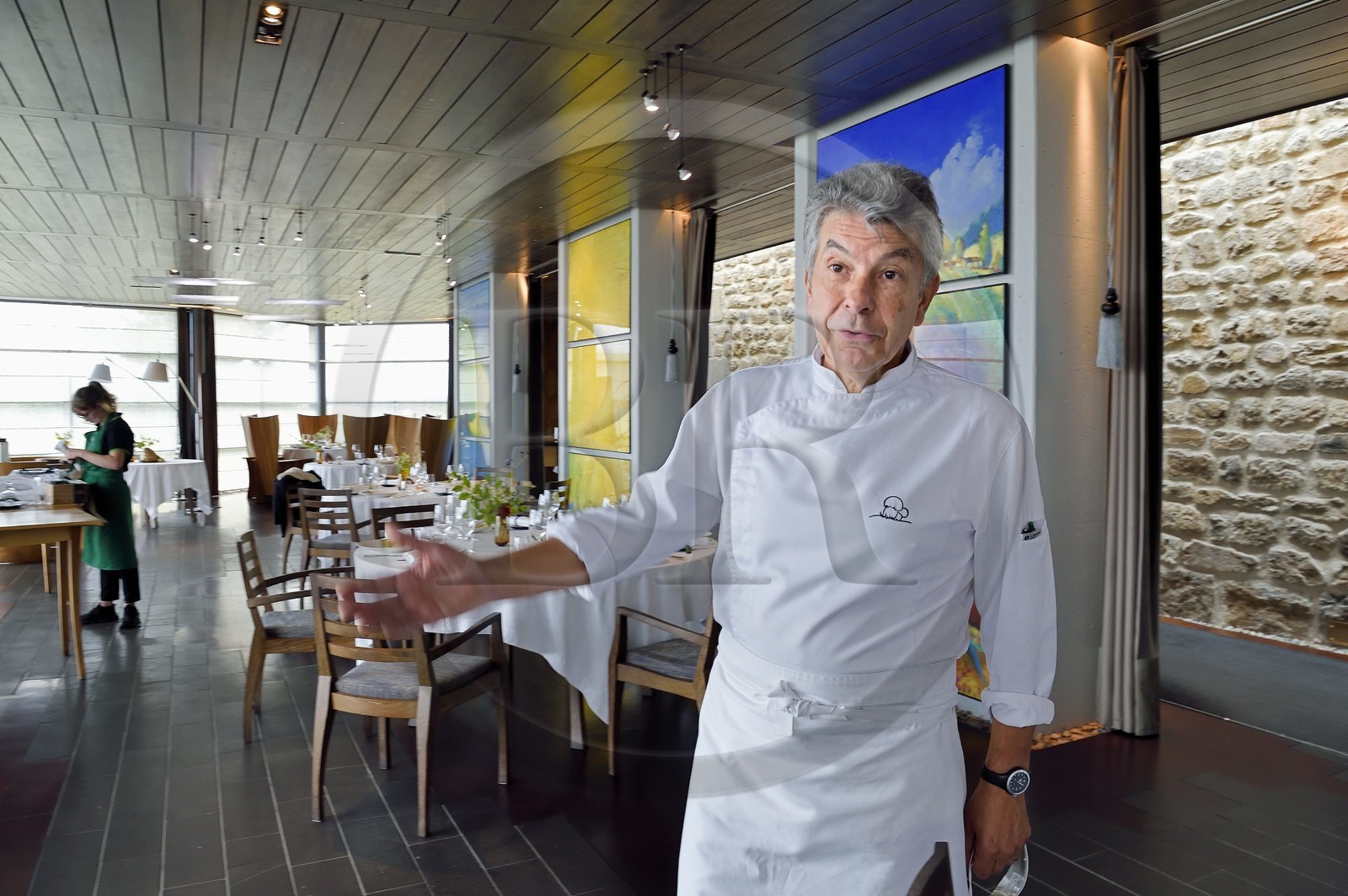 France, Haute Loire, Saint Bonnet le Froid, Régis and Jacques Marcon 3-star restaurant, chef Jacques Marcon