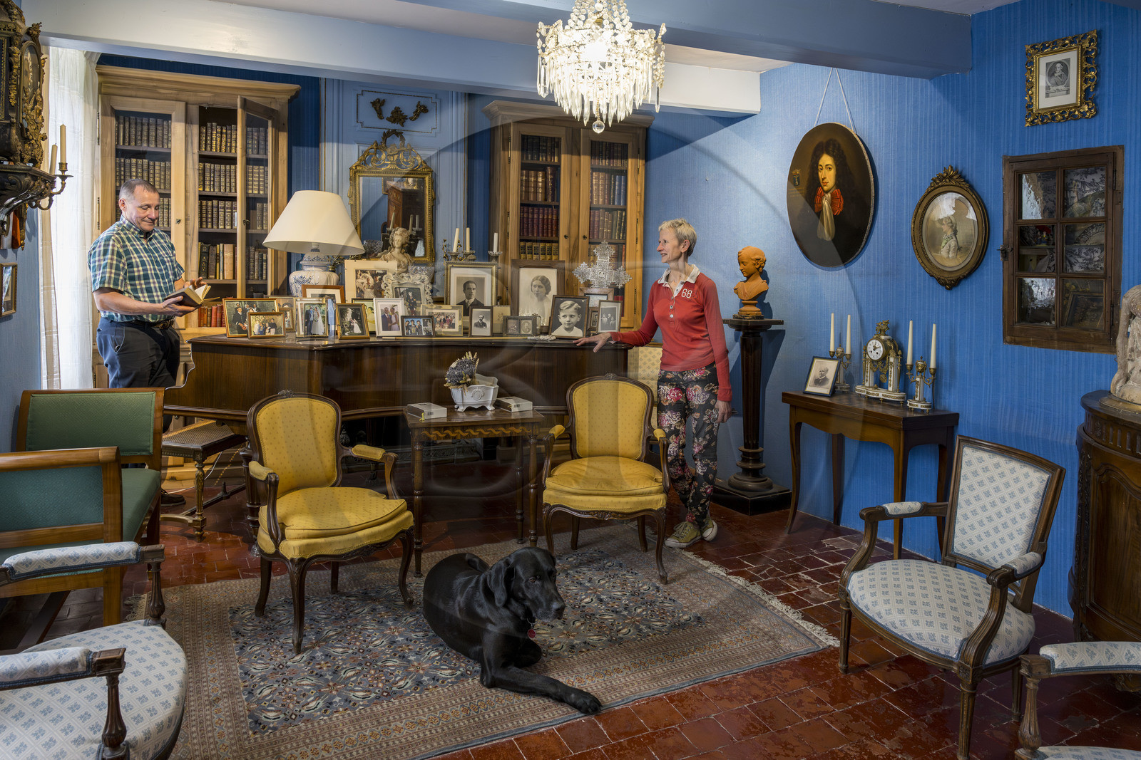 France, Drôme (26), parc naturel régional des Baronnies provençales, Aulan, château (XIIe siècle reconstruit XIXe siècle), Jérome et Annie Feuillas les propriétaires