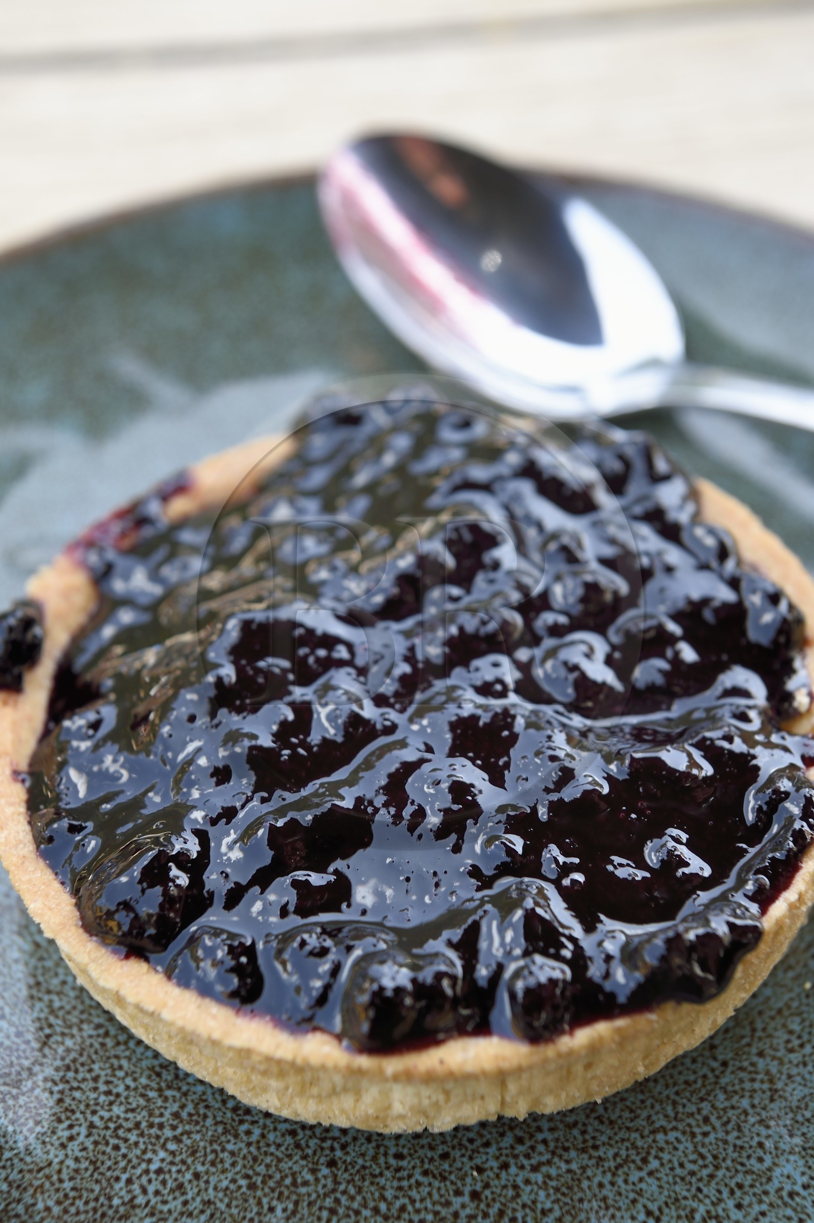 France, Hautes-Pyrénées (65), Saint-Lary-Soulan, vallée du Rioumajou, l'hospice du Rioumajou devenu refuge et restaurant, tartelette myrtille