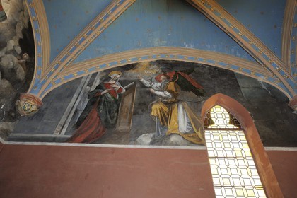 France, Indre-et-Loire (37), vallée de la Loire classée Patrimoine Mondial par l'UNESCO, Amboise, château du Clos Lucé (dernière demeure de Léonard de Vinci), la chapelle