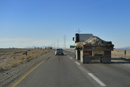 Iran, Province d'Ispahan, désert du Dasht-e Kavir, Nain, route nationale Ardakan-Nain