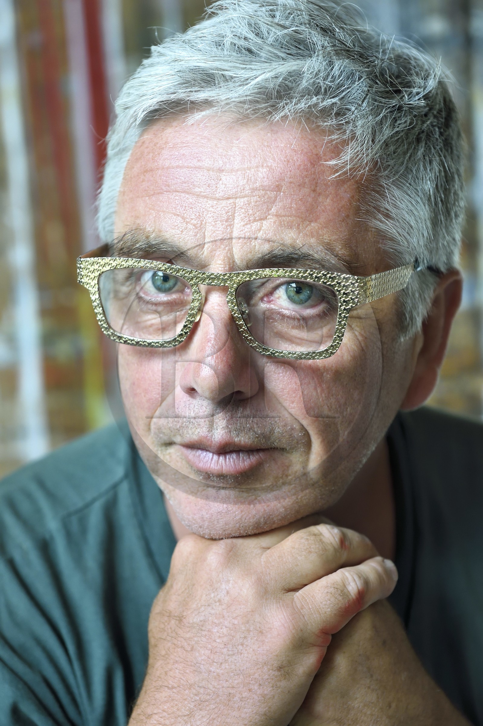 France, Finistère (29), Lannilis, Prat Ar Coum, l'artiste peintre Loic Madec