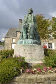 France, Manche, Cotentin, La Hague, Geville Hague, statue of the painter J.F.Millet