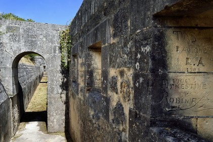France, Charente-Maritime (17), Ile d'Aix, le Fort Liédot, chemin de ronde