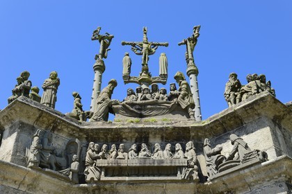 France, Finistère (29), Pleyben, le calvaire dans l'enclos paroissial