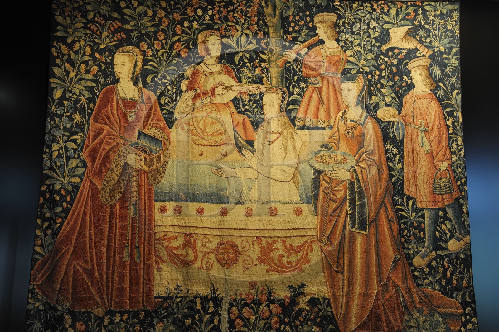 France, Paris, Musee du Moyen-Age (Middle Ages Museum), the former Hotel de Cluny,  tapestry  the bath  of the beginning of 16th century